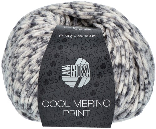 Lana Grossa Cool Merino Print 107 Raw white/light gray/dark gray