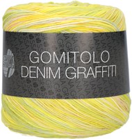 Lana Grossa Gomitolo Denim Grafitti 351 Yellow / pistachio / salmon / pink / light gray
