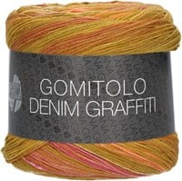 Lana Grossa Gomitolo Denim Grafitti 359 Ocher / olive / pink / orange / clay red / ivory