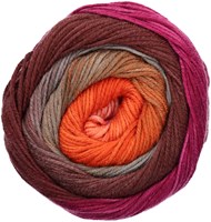 Lana Grossa Gomitolo Aloha 309 Blackberry / red violet / fuchsia / salmon / orange red / gray brown / gray / plum