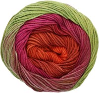 Lana Grossa Gomitolo Aloha 312 Gray green / fuchsia / salmon orange / clay red / olive green