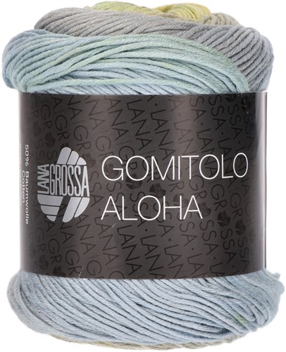 Lana Grossa Gomitolo Aloha 315 Vanilla / White Green / Light Green / Light Grey / Ice Blue