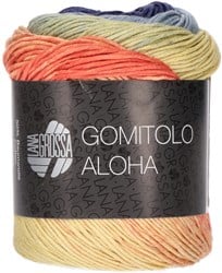 Lana Grossa Gomitolo Aloha 317 Peach / Orange / Pumpkin / Grey Blue / Blue Violet / Mocha