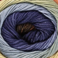 Lana Grossa Gomitolo Aloha 317 Peach / Orange / Pumpkin / Grey Blue / Blue Violet / Mocha-2