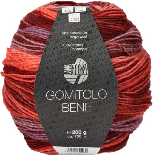Lana Grossa Gomitolo Bene 759 Rose/orange/burgundy/purple/bordeaux