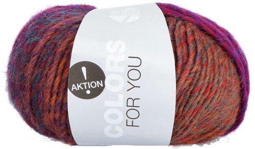 Lana Grossa Colors for you 138 Dark red/bright red/cyclamen/petrol/cherry red/orange red/purple/dark brown