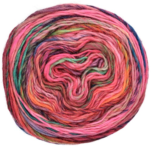 Lana Grossa Colorissimo 007 Rust / Petrol / Salmon / Red / Green / Raspberry-2