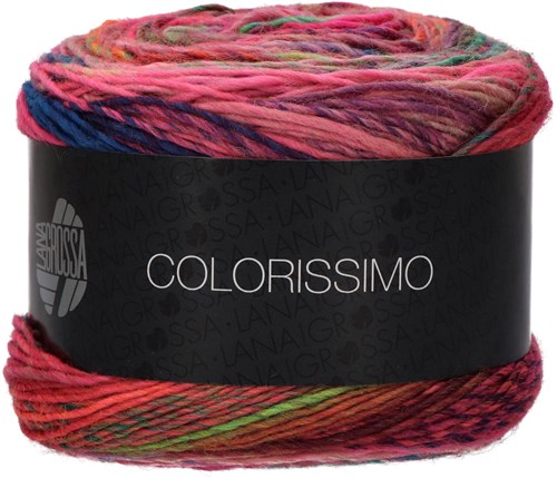 Lana Grossa Colorissimo 007 Rust / Petrol / Salmon / Red / Green / Raspberry