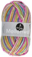 Lana Grossa Meilenweit 100 Aktion 043 Raw White/Light Green/Orange/Blue Purple/Turquoise/Pink