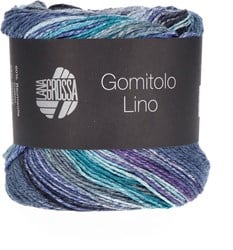 Lana Grossa Gomitolo Lino 2015 silver gray/jeans blue/gray/blue violet/petrol