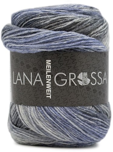 Lana Grossa Meilenweit 100 Sorbetto 6256 Dark blue / Grey