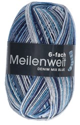 Lana Grossa Meilenweit 6-Fach 150 Denim Mix Blue
