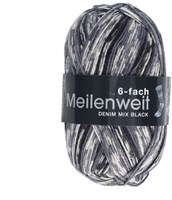 Lana Grossa Meilenweit 6-Fach 150 Denim Mix Black 9595