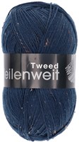 Lana Grossa Meilenweit 100 Tweed 128 dunkles Petrolblau