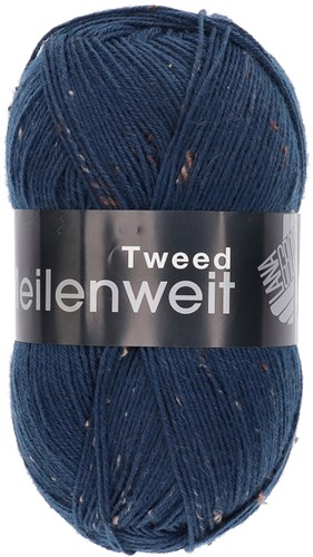 Lana Grossa Meilenweit 100 Tweed 128 dunkles Petrolblau