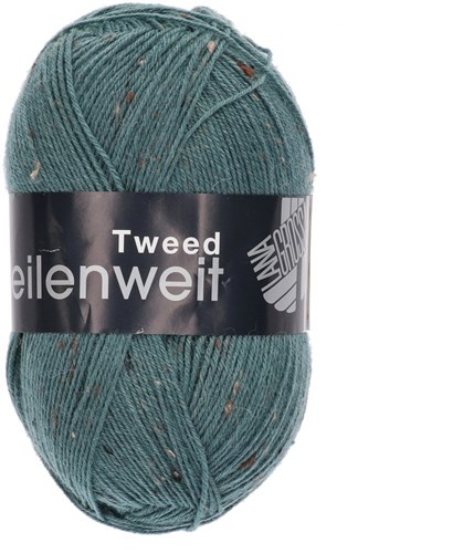 Lana Grossa Meilenweit 100 Tweed 166 Graugrün