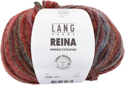 Lang Yarns Reina 001 Red/Brown/Green