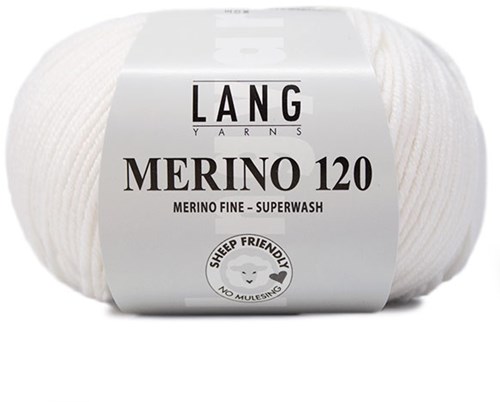 Lang Yarns Merino 120 0001 Weiss