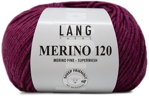 Lang Yarns Merino 120 0566 Zyklame Mélange