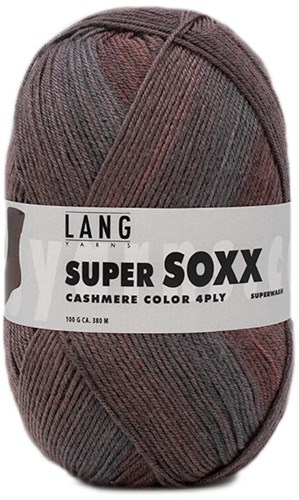 Lang Yarns Super Soxx Cashmere Color 029 Red/grey