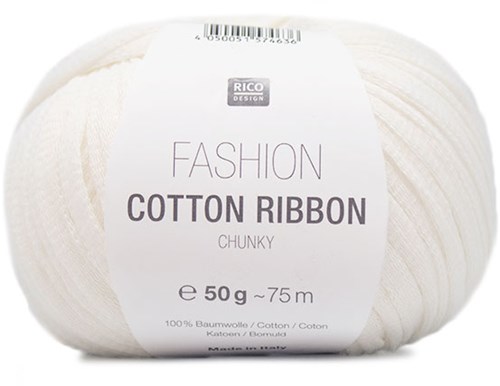 Rico Fashion Cotton Ribbon Chunky 01 Weiß