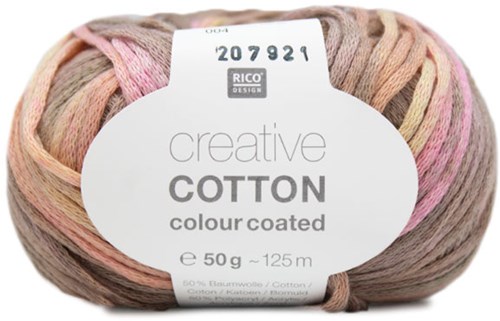 Rico Creative Cotton Colour Coated 004 Pink/Brown
