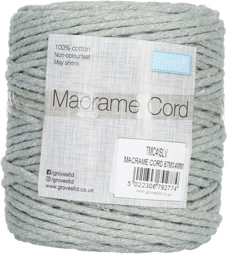 Trimits Makramee Cord Baumwolle 87m x 4mm 11 Silver