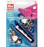 Prym Druckknöpfe ohne Nähen Jersey Glatte Kappe Silber 10 mm