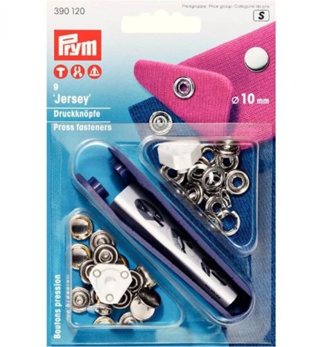 Prym Druckknöpfe ohne Nähen Jersey Glatte Kappe Silber 10 mm