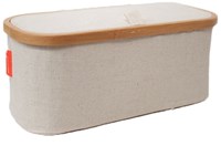 Aufbewahrungsbox grobes Leinen und Bambus Naturfarben