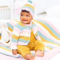 Strickanleitung Stylecraft Sweet Dreams Baby Cardigan, Hat & Blanket