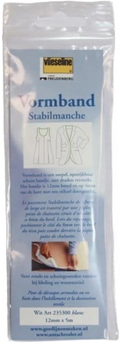 Vlieseline Formband diagonal geschnitten, fixierbar zur Verstärkung 12mm x 5 meter 00 Weiß