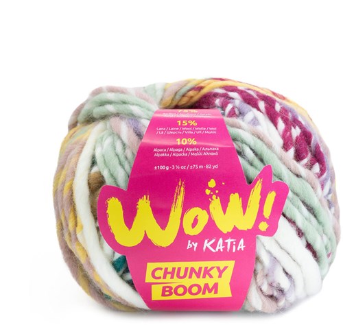 Katia WOW - Chunky Boom 302 Kaugummi Rosa-Perle-Lila-Zitronengelb