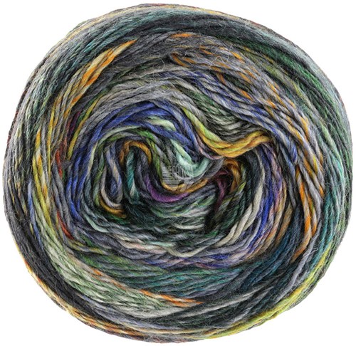 Lana Grossa Colorissimo 202 Erika,Hell-,Dunkelgrün,Oliv,Orange,Weinrot,Grauviolett,Graublau,Ocker,Schwarzbraun