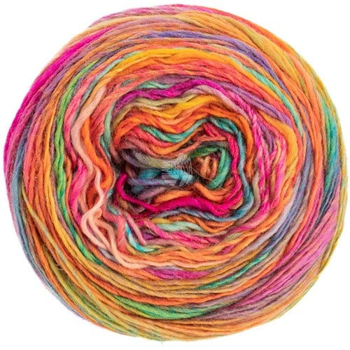 Lana Grossa Colorissimo 205 Oliv,Gelb,Orange,Veilchenblau,Graulila,Hellgrün,Türkis,Pink,Fuchsia,Weinrot