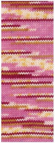 Lana Grossa Cool Wool 4 Socks Print 3 7201 Pink/Weinrot/Ecru/Gelb/Camel-2