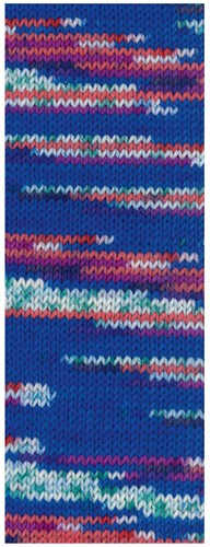 Lana Grossa Cool Wool 4 Socks Print 3 7202 Kobaltblau/Tonrot/Weiß/Jade/Dunkelfuchsia/Hellblau-2