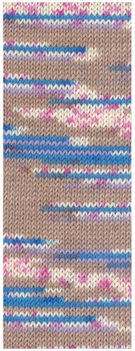 Lana Grossa Cool Wool 4 Socks Print 3 7203 Beige/Kornblume/Weiß/Pink/Lila-2