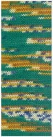 Lana Grossa Cool Wool 4 Socks Print 3 7204 Opalgrün/Senfgelb/Nougat/Weiß/Jeansblau-2