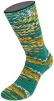 Lana Grossa Cool Wool 4 Socks Print 3 7204 Opalgrün/Senfgelb/Nougat/Weiß/Jeansblau-3