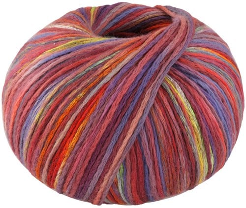 Lana Grossa Cotonella Multi 101 Dunkelrot/Blau/Gelb/Orange