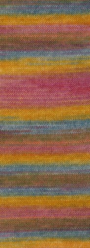 Lana Grossa Cottonhair 106 Umbra/Beere/Ockergelb/Altrosa/Pink/Fuchsia/Rauchblau-2