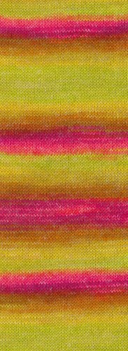 Lana Grossa Cottonhair 107 Limette/Neonpink/Fuchsia/Braun/Orange/Zitrusgelb-2