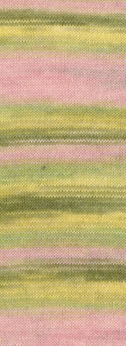 Lana Grossa Cottonhair 108 Vanille/Rosa/Altrosa/Dunkeloliv/Lindgrün-2