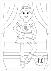 Malvorlagen Wollplatz XL Puppe - Ballerina Sofie