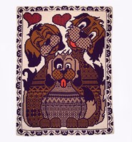 Zen Tangle Dogs Decke Mosaic Garnset - Exklusive Musterung