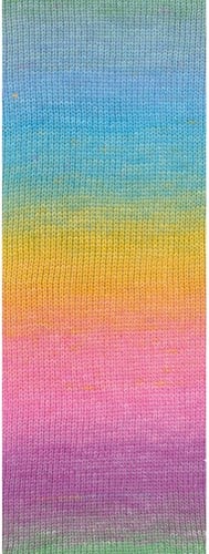 Lana Grossa Cotonella 012 Himmelblau/Salbeigrün/Türkis/Gelb/Orange/Pink/Violett-2