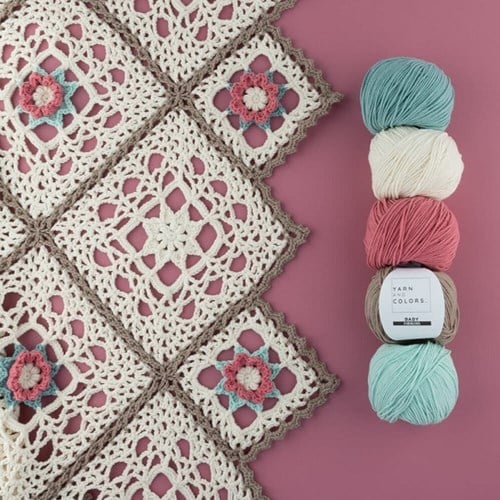 Yarn and Colors Romantic Throw Häkelpaket 1 Cream