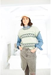 Stylecraft Strickmuster Easy Fair Isle Effect Round, V Neck Tank Tops & Snood