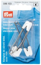 Prym Babysicherheitsnadeln Edelstahl 55 mm Weiß